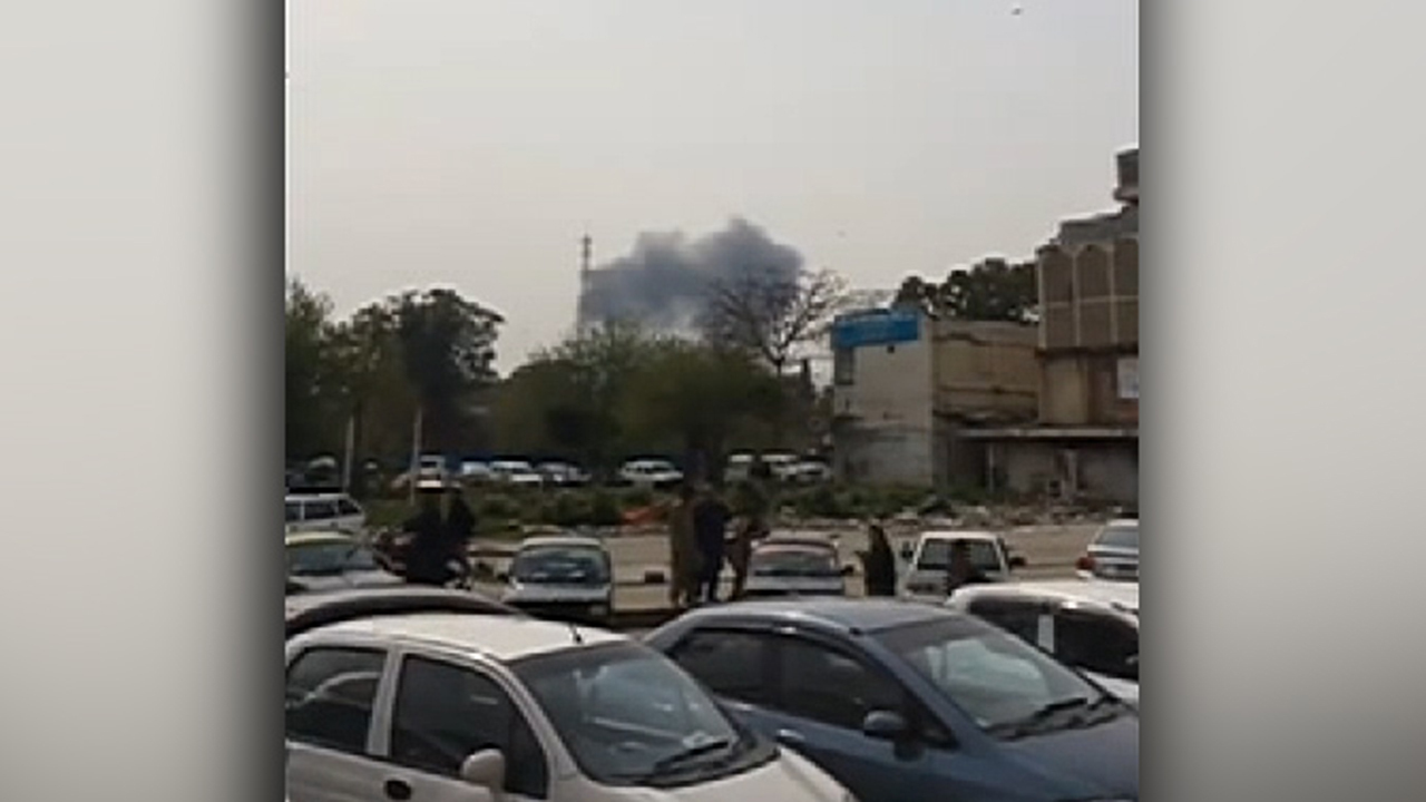 Smoke seen rising from Pakistani Air Force jet crash