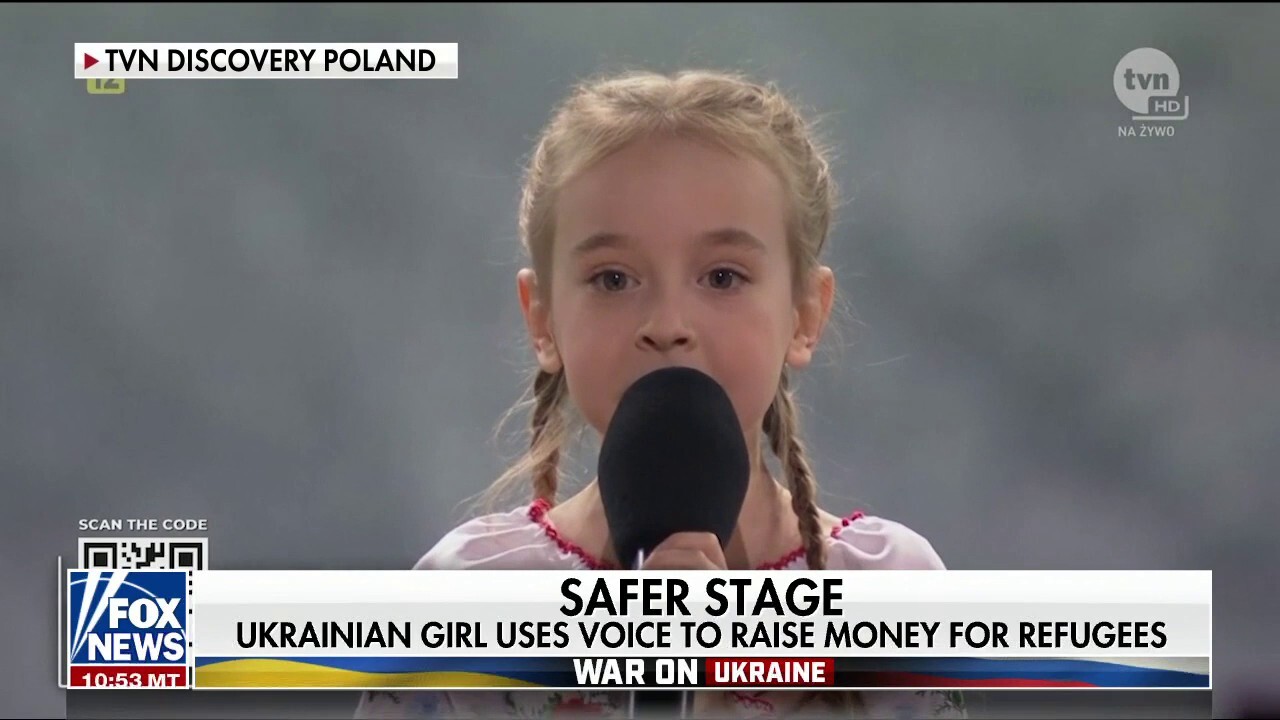 Ukrainian girl who sang in bomb shelter takes on a bigger stage