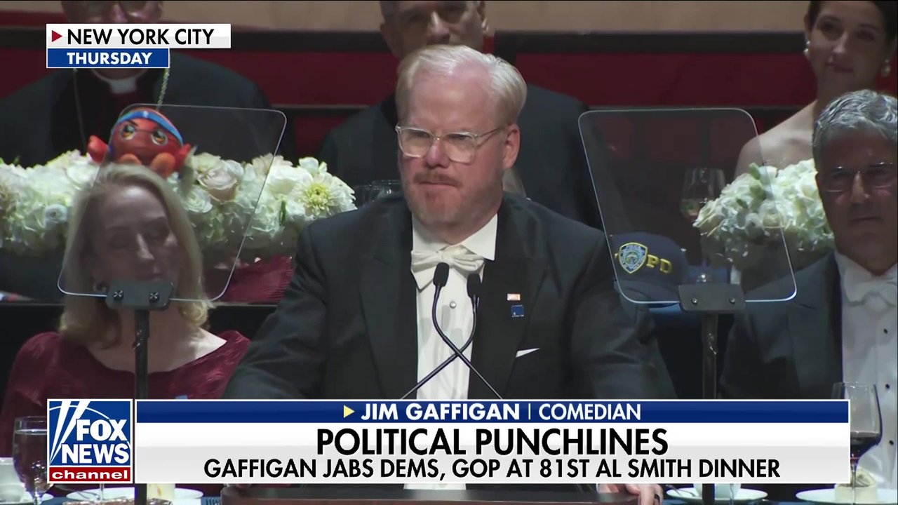 Jim Gaffigan has jokes for Trump, Mamdani, Schumer and Brian Kilmeade at Al Smith dinner