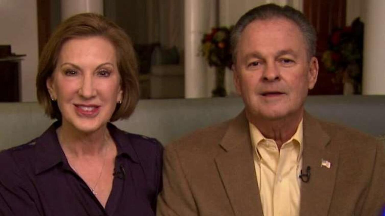 Carly Fiorina, husband ring in election year 2016
