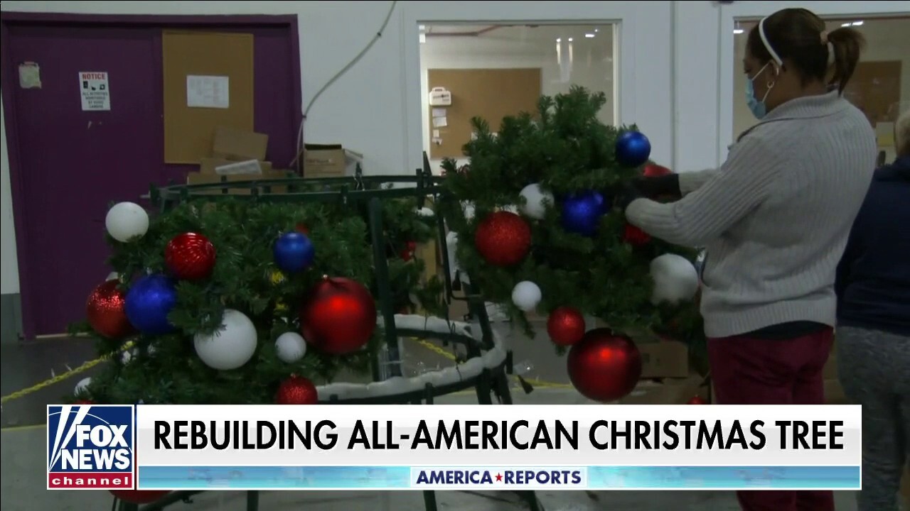 The rebuilding of Fox News' All-American Christmas Tree begins