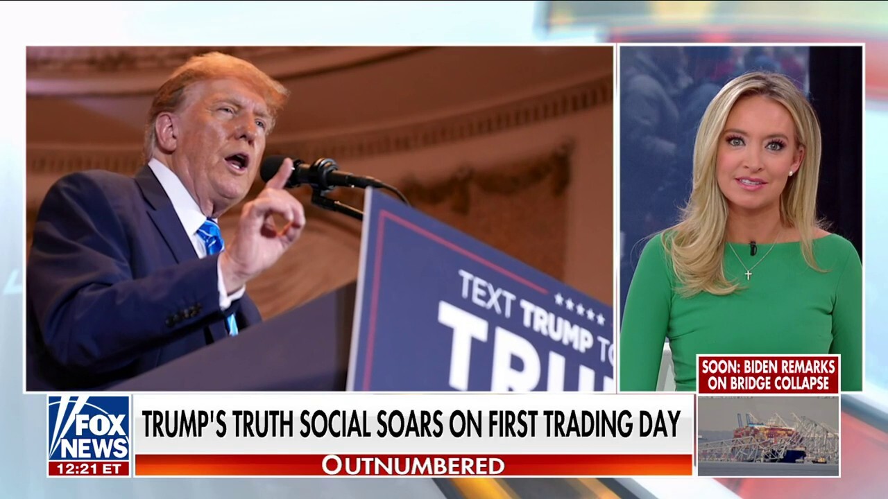 The 'Outnumbered' panel discussed Trump's Truth Social stocks soaring on the first trading day and how Biden and Democrats have rooted against his financial success as he faces various legal woes.