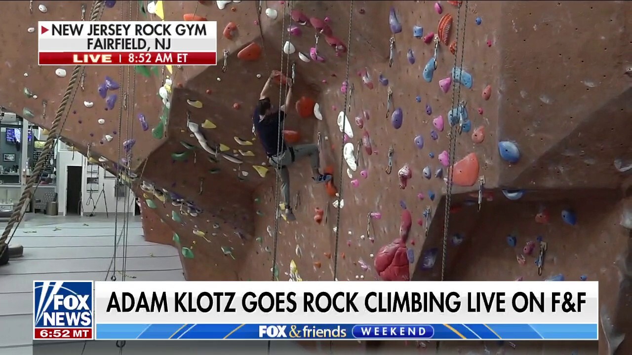 Adam Klotz goes rock climbing live on ‘Fox & Friends Weekend’