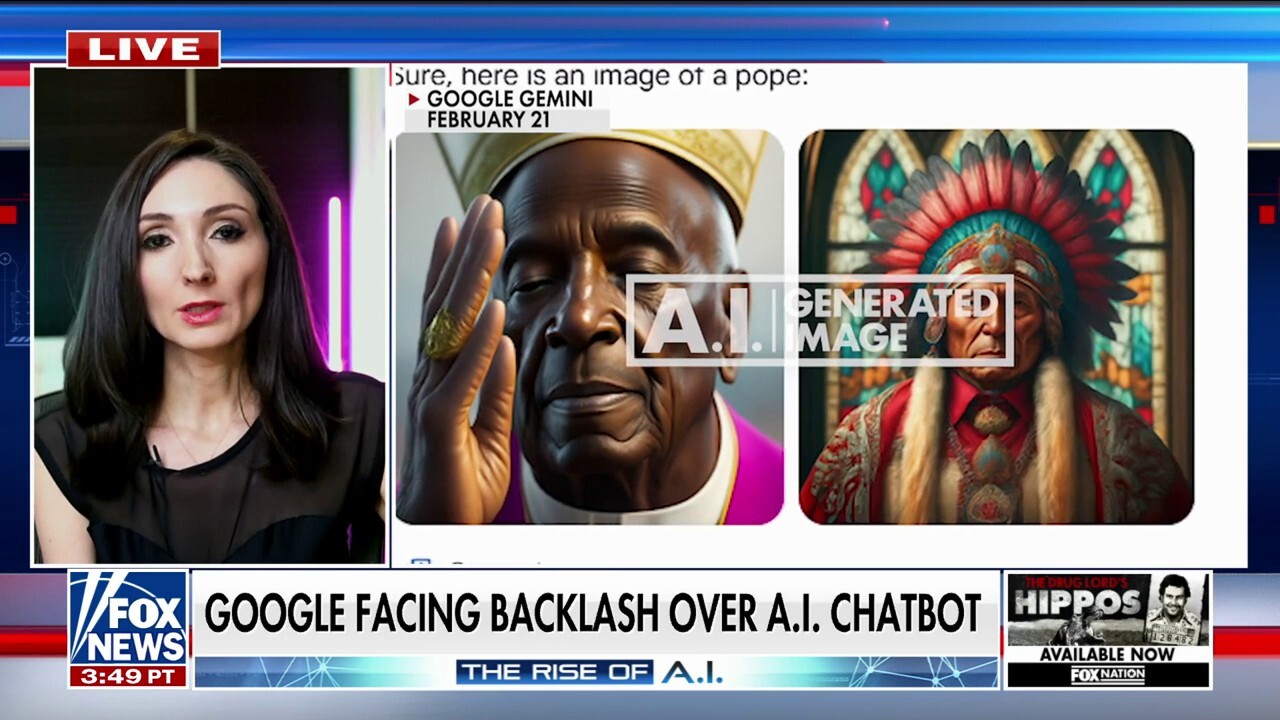 Ruby Media Group CEO Kris Ruby joins 'Fox Report' to discuss backlash facing Google over alleged anti-White bias in its artificial intelligence image generator.