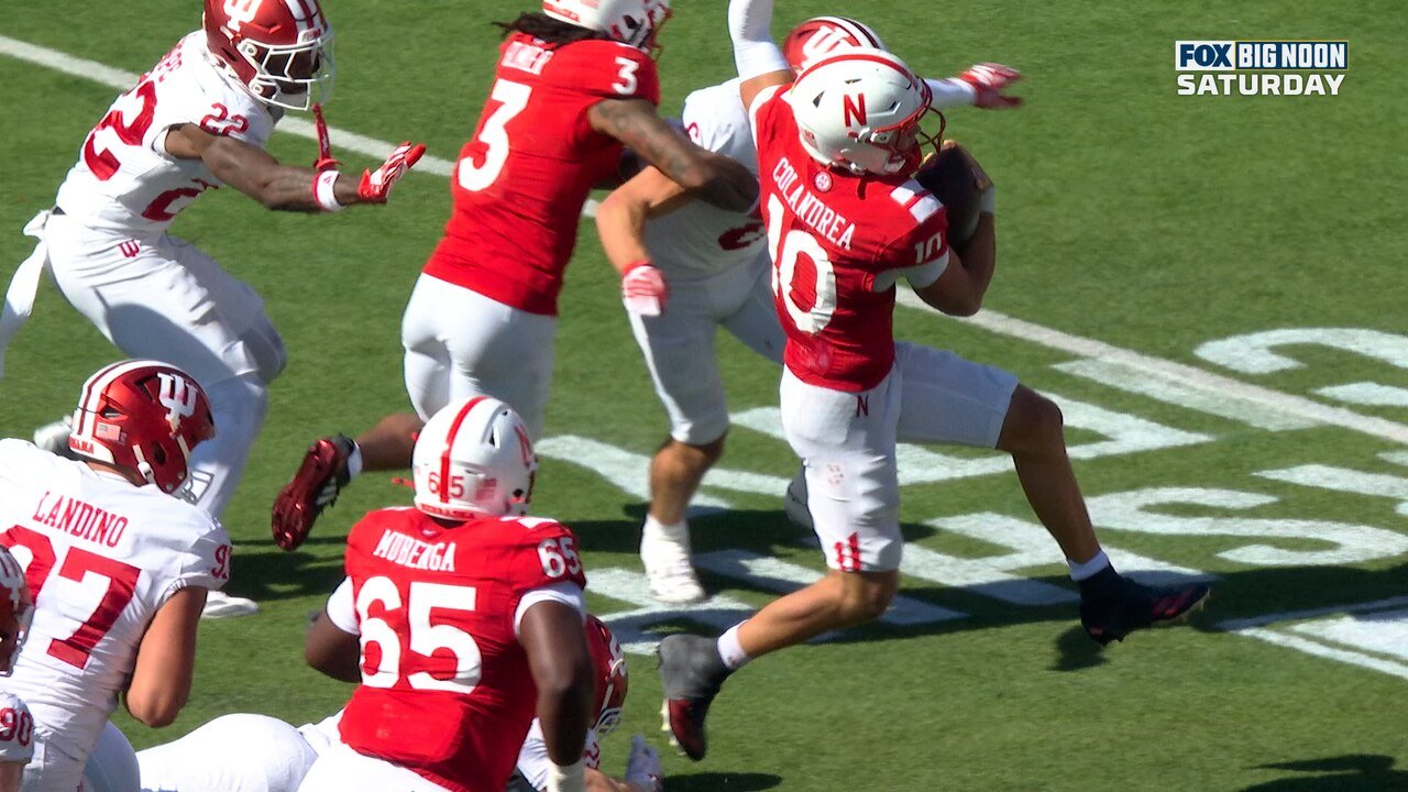 Anthony Colandrea takes it himself for 39-yard TD, extending Nebraska lead over Indiana