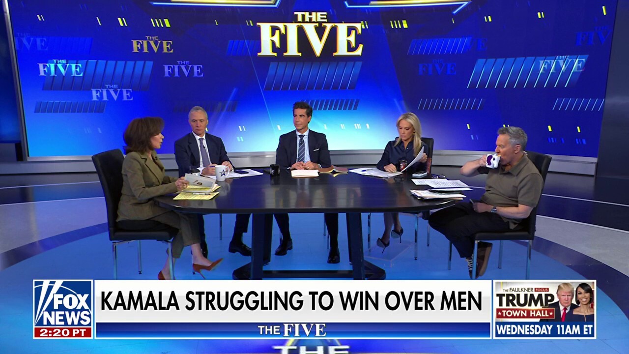 ‘The Five’ co-hosts highlight Vice President Kamala Harris’ latest attempt to win over male voters by showing Minnesota Gov. Tim Walz bird hunting with a shotgun.