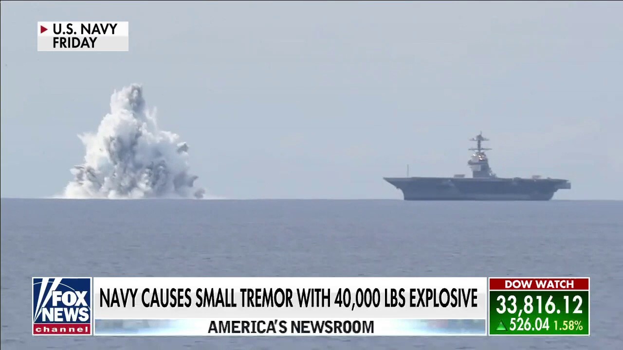 Navy test causes small tremor with 40,000-lb explosive