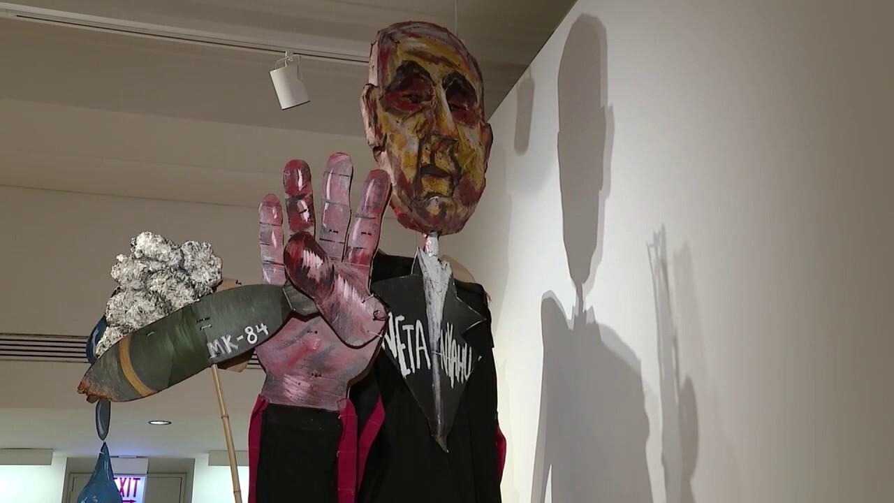 Art display of Netanyahu, Uncle Sam as murderers draws accusations of antisemitism