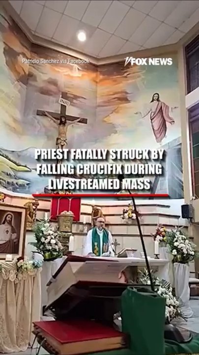 Priest fatally struck by falling crucifix during livestreamed mass