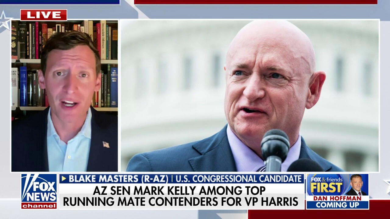 VP Harris won't choose Mark Kelly as her running mate, Blake Masters argues: 'Rubber stamp for leadership'