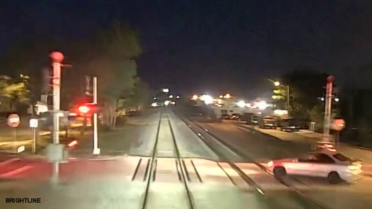 Brightline train plows into oncoming car in Florida