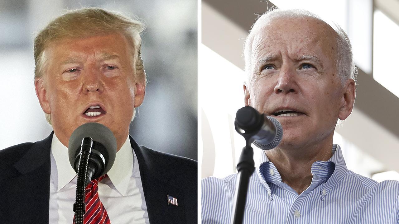 President Trump trades barbs with Joe Biden as both visit Iowa