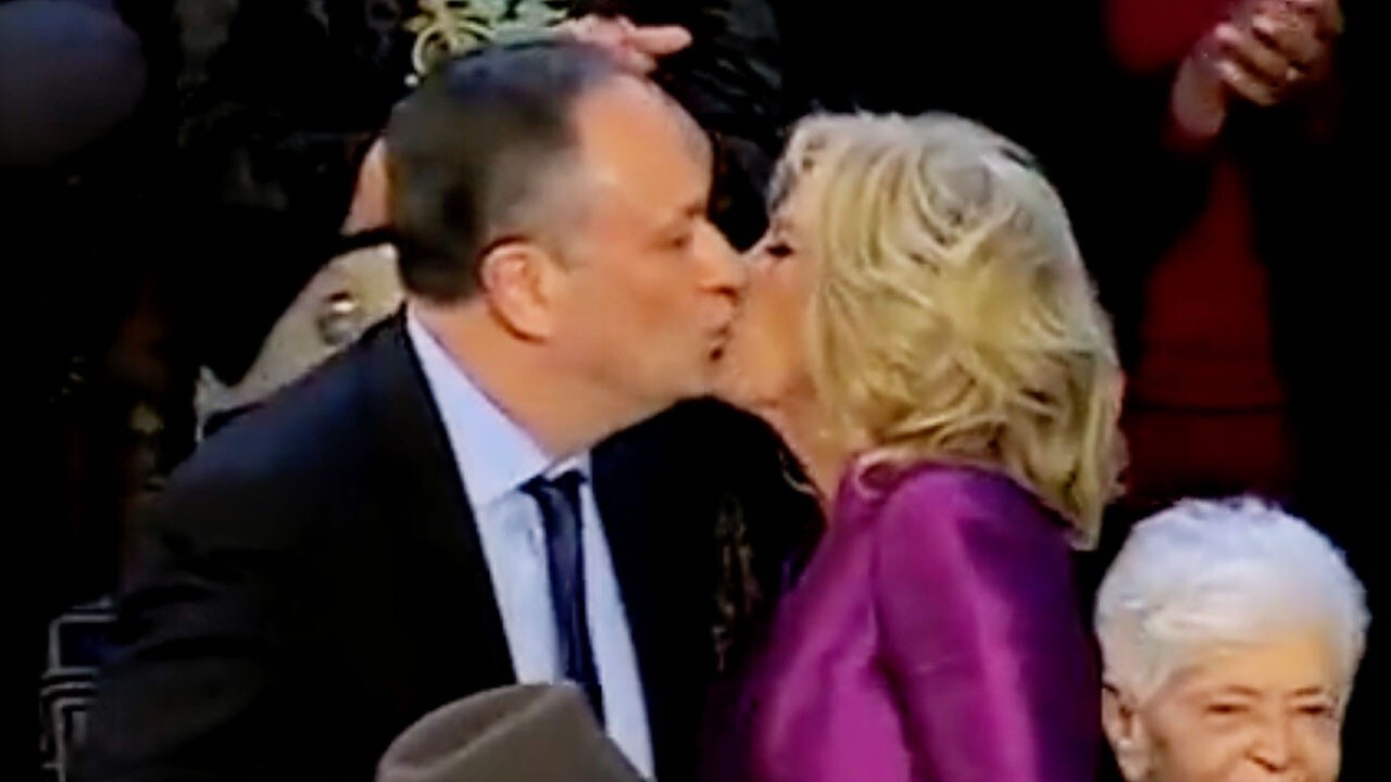 Jill Biden, Douglas Emhoff kiss on the lips in viral SOTU moment