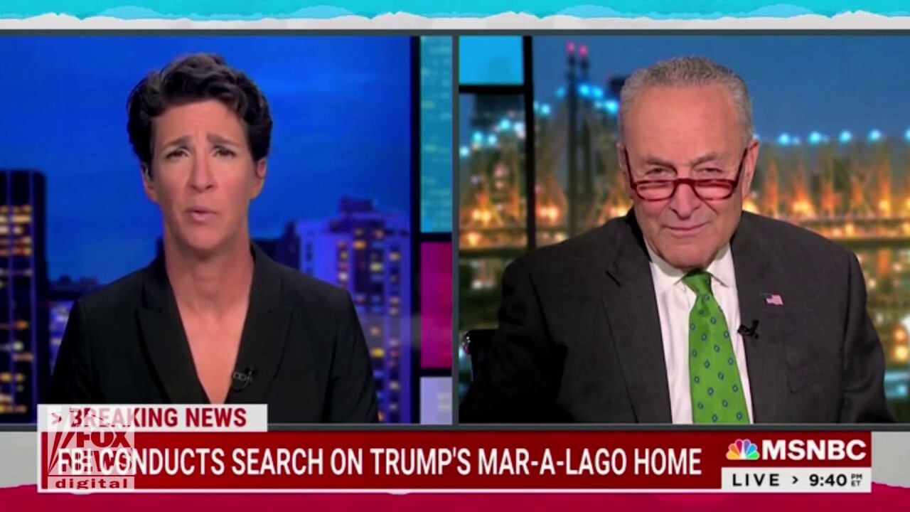 Rachel Maddow presses Chuck Schumer on Trump FBI raid