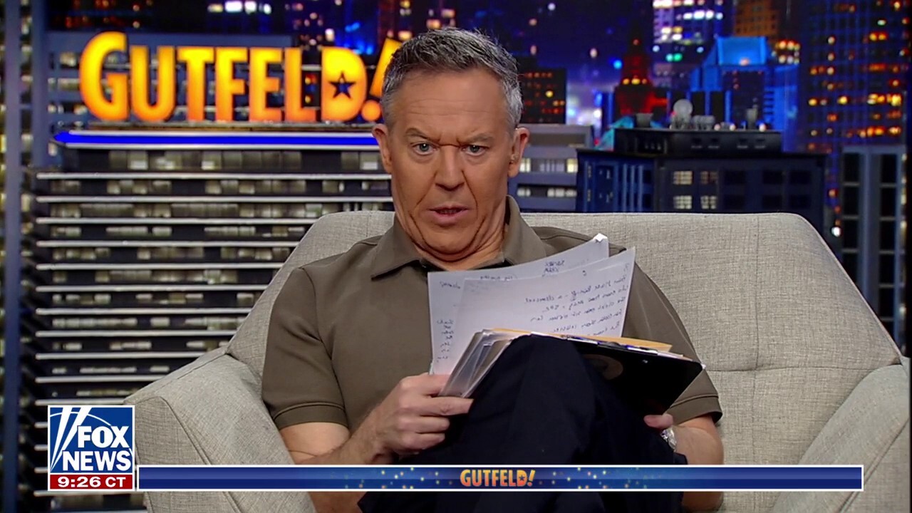 Fox News host Greg Gutfeld and the panel discuss Vice President Kamala Harris' claims that former President Trump is 'hiding' from a second debate on ‘Gutfeld!’