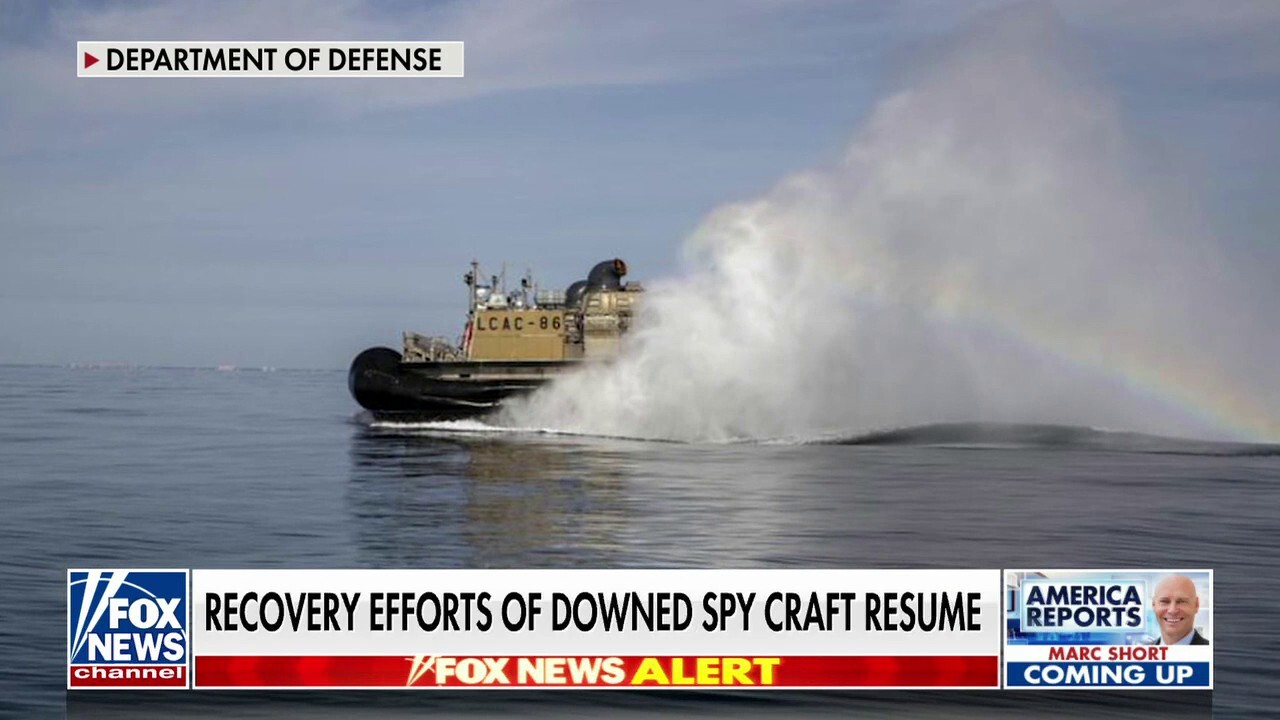 Salvage efforts of downed Chinese spy craft ensue in South Carolina