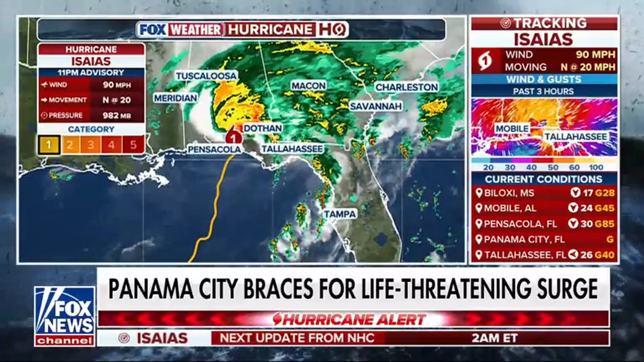 Isaias storm surge strikes Florida Panhandle