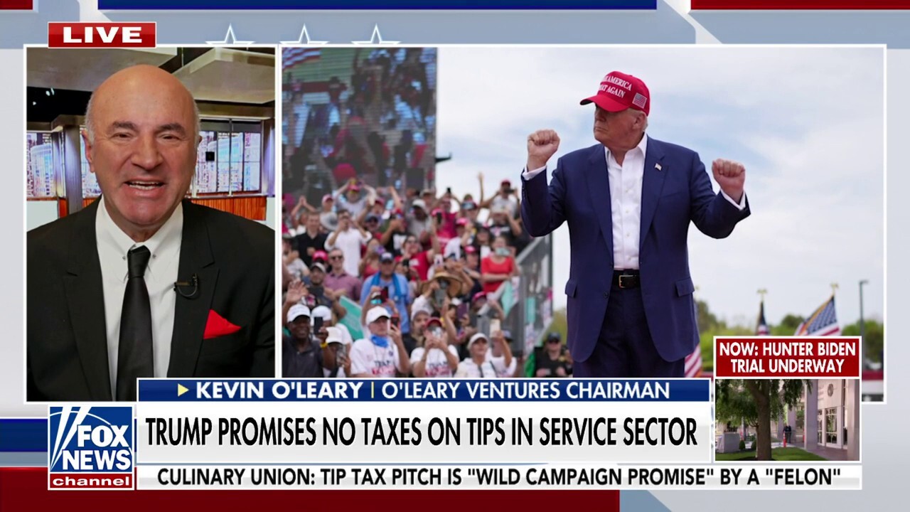 Kevin O'Leary touts Trump's vow to nix taxes on tips for service workers:  'Helping a young generation move forward'