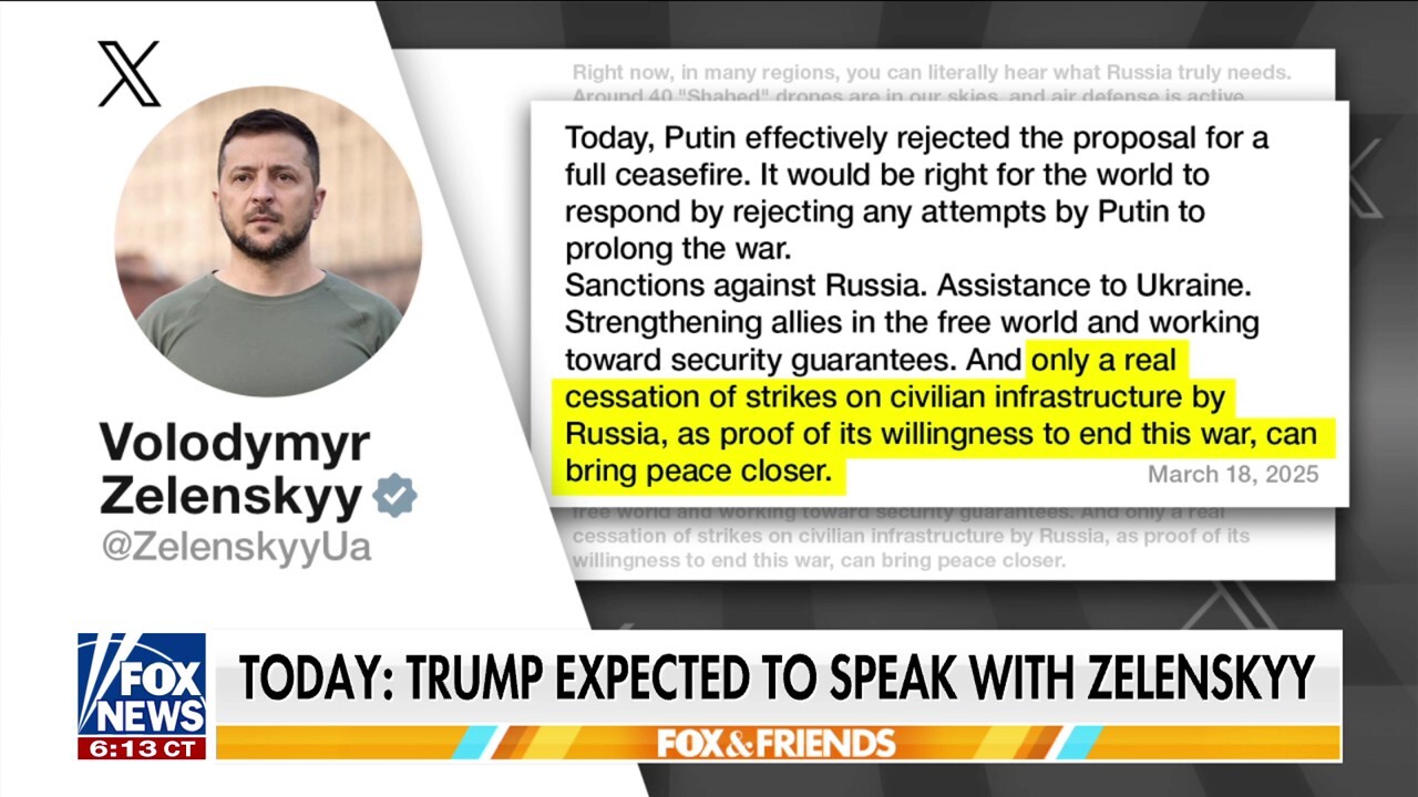 Zelenskyy responds to Trump-Putin announcement on limited ceasefire