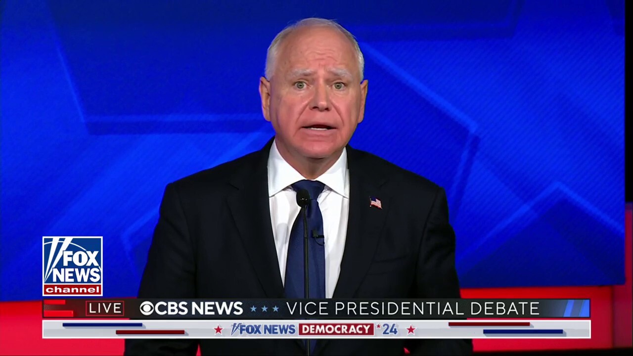 Minnesota Gov. Tim Walz addresses voters trusting former President Trump more on the economy during the CBS News Vice Presidential Debate. (CBS News)