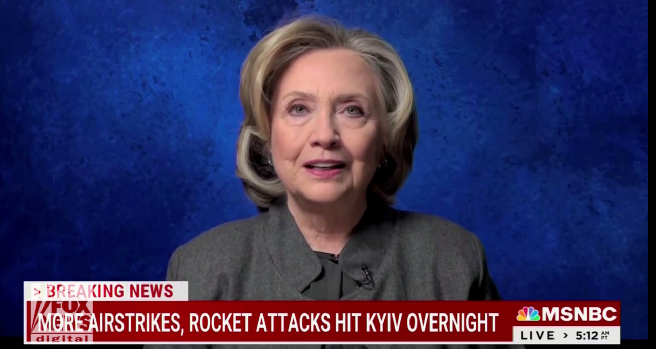 Hillary Clinton repeatedly blames, mentions Trump in MSNBC interview on Russian invasion