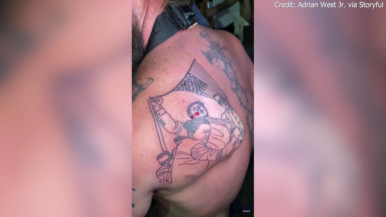 Man in Austin, Texas gets Trump tattoo showing iconic raised fist