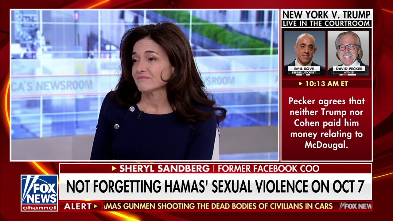 Former Facebook COO Sheryl Sandberg joins ‘America’s Newsroom’ to discuss her documentary on Hamas’ sexual violence committed against Israeli women on Oct. 7, titled ‘Screams Before Silence.’