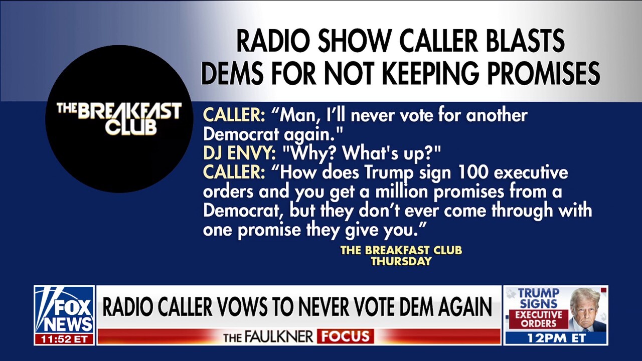 Radio caller blasts Democrats, praises Trump for keeping campaign promises