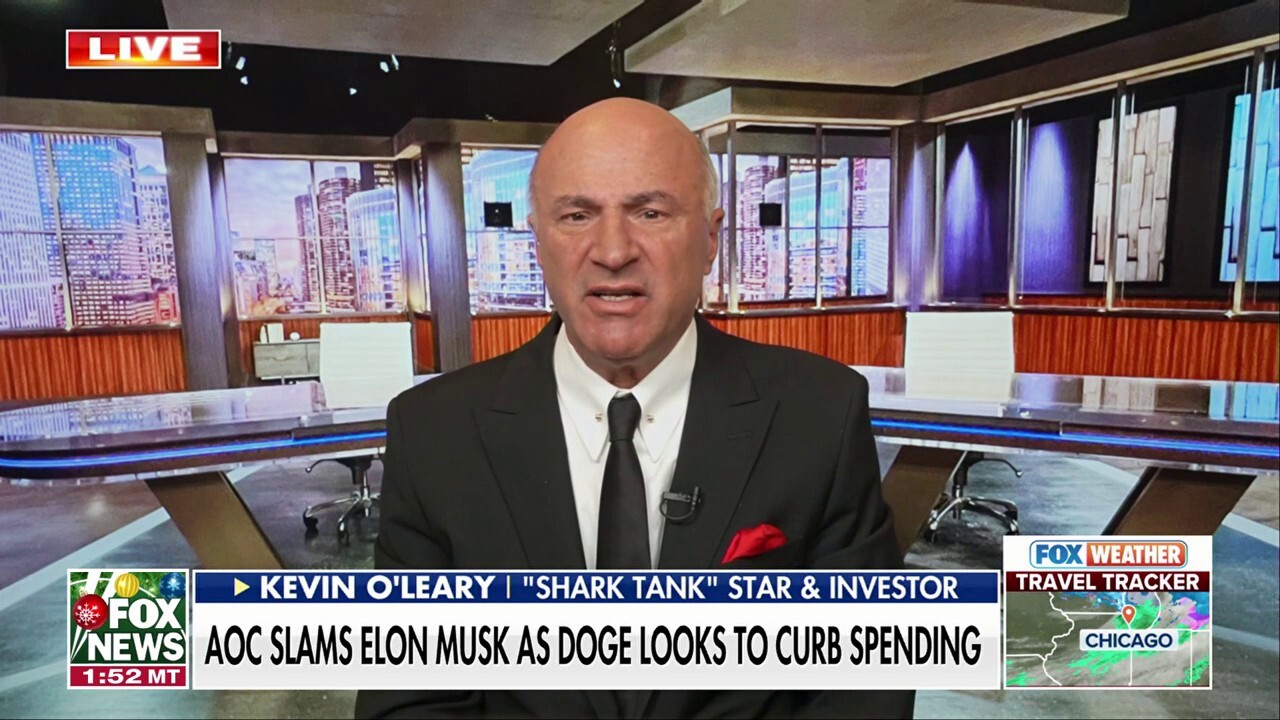  ‘Shark Tank’ investor Kevin O’Leary discusses Rep. Alexandria Ocasio-Cortez, D-N.Y., calling out Elon Musk’s political influence and claiming that America has become an ‘oligarchy’ on ‘The Story.’ 