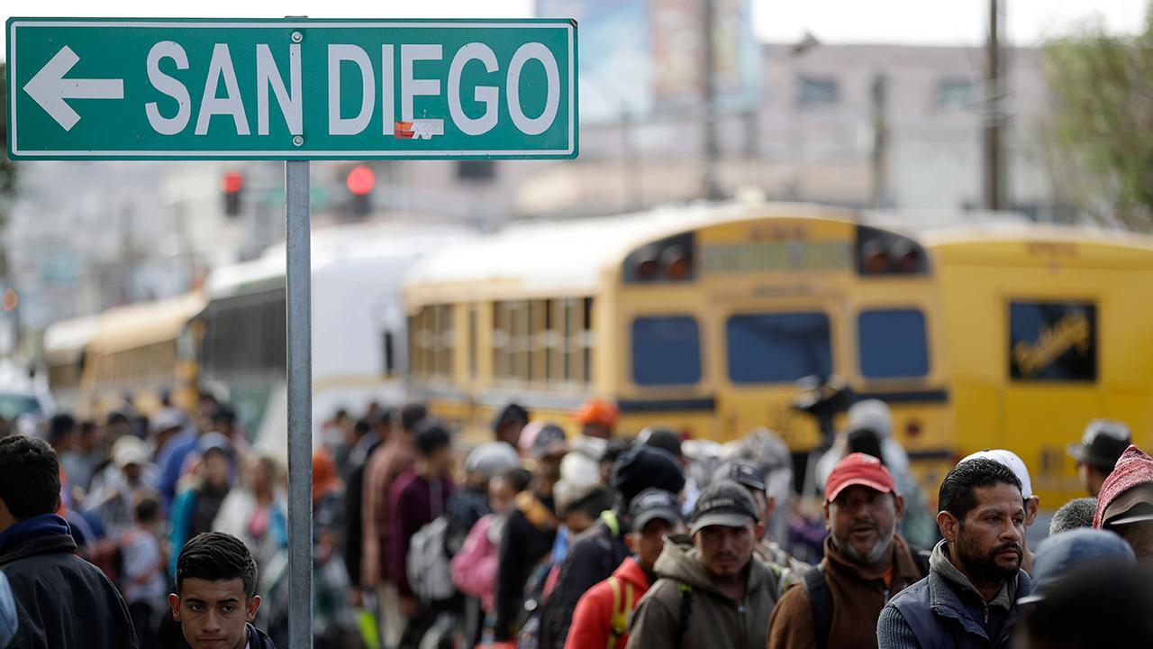 San Diego Border Patrol monitoring migrant caravan