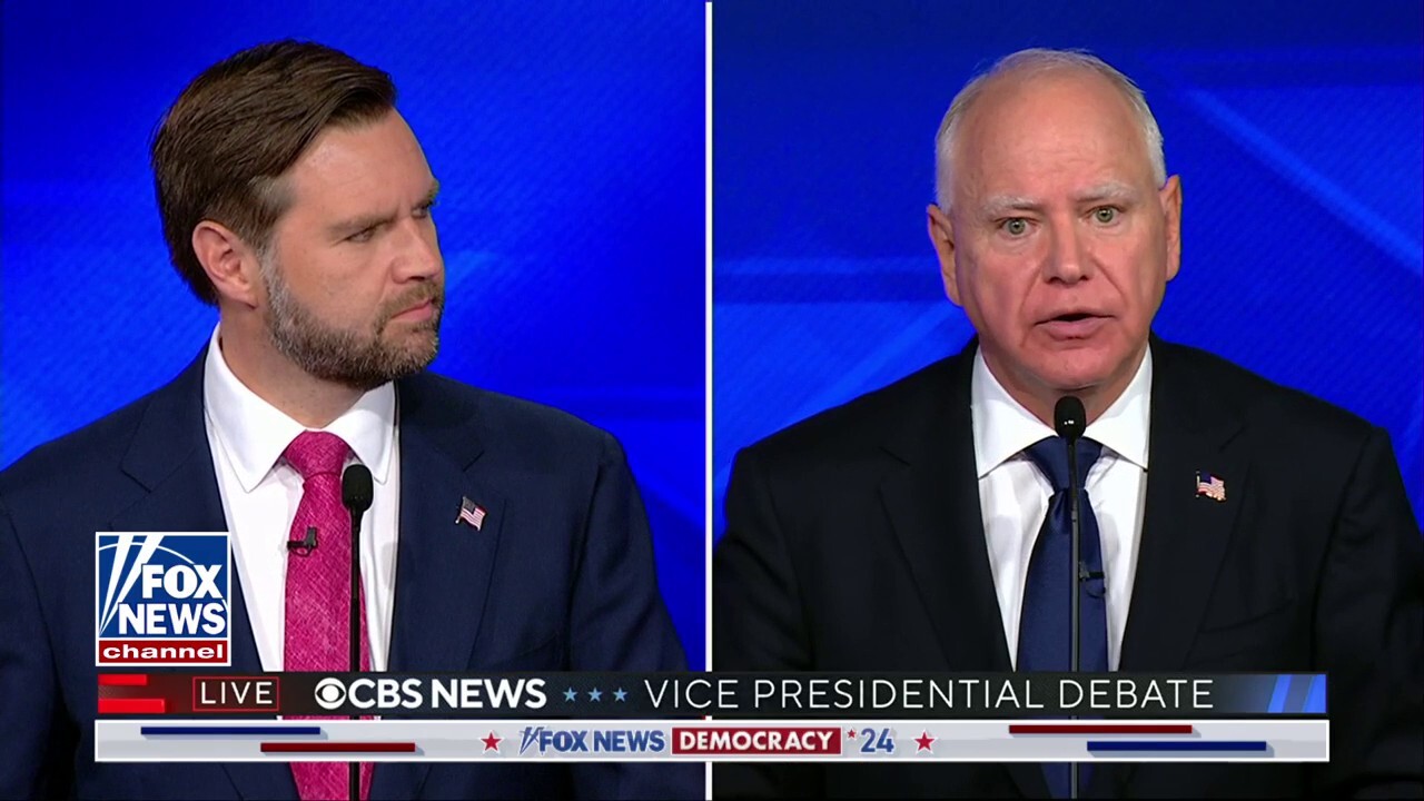 Gov. Tim Walz explains his proposals on a child tax cut plan during the CBS News Vice Presidential Debate. (Courtesy: CBS News)