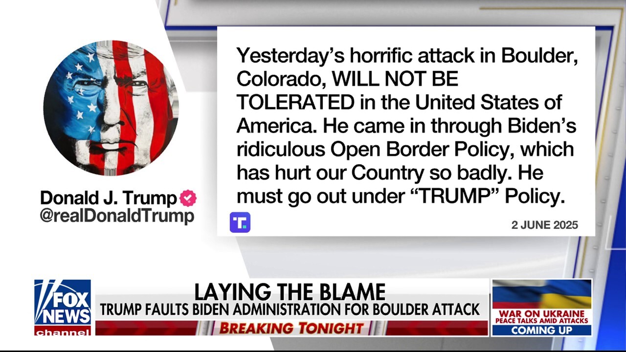 Trump calls out Biden's 'open border' policy following Boulder attack