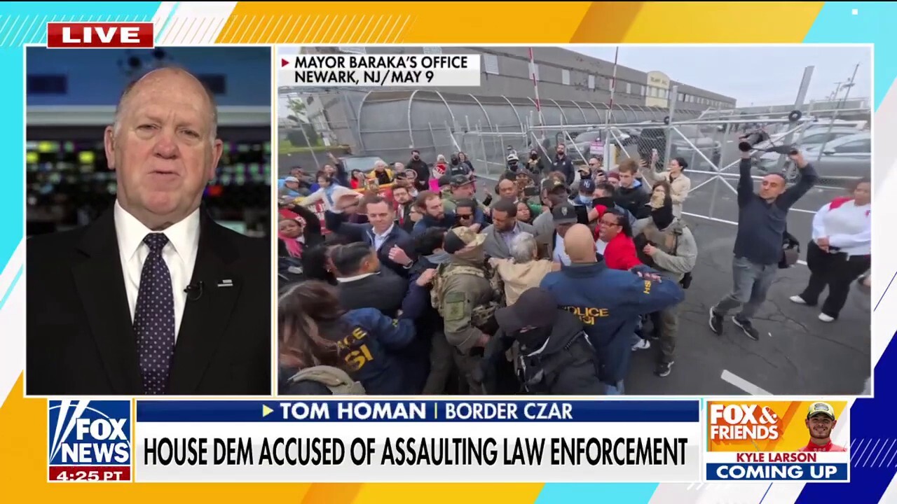Tom Homan slams Dem facing federal charges over clash at ICE facility: 'She broke the law'