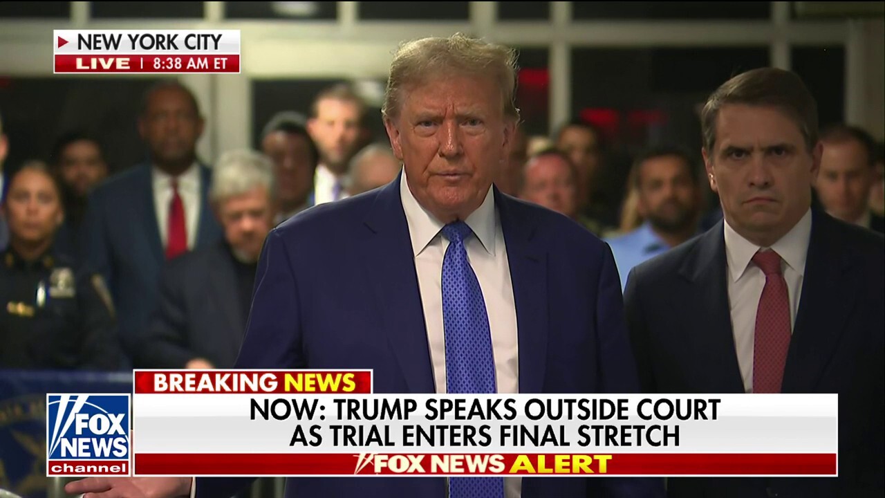 Former President Trump speaks at the New York City courthouse as his trial is in the final stretch