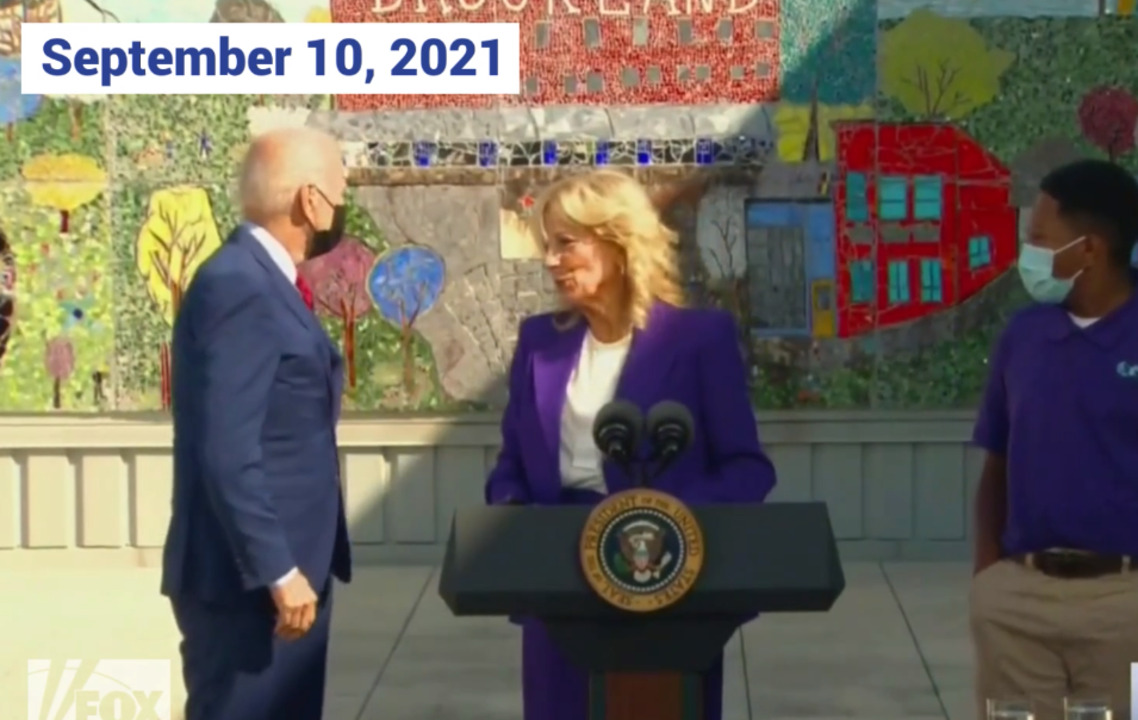 Flashback: Biden briefly wanders away during wife's speech