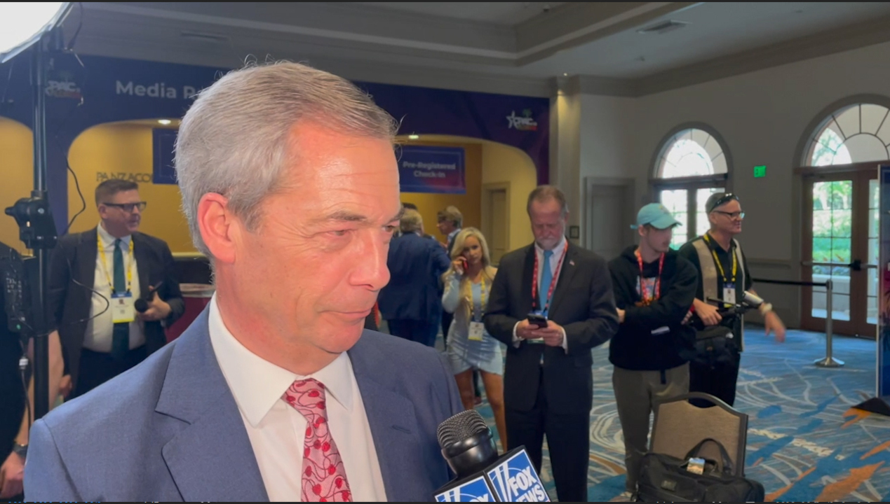 Former European Member of Parliament Nigel Farage addresses the ongoing Ukraine crisis at CPAC