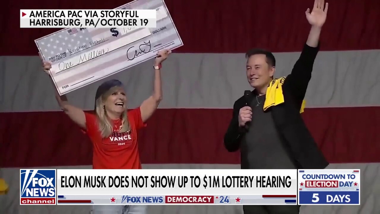 Elon Musk skips $1M voter lottery hearing in Philadelphia 