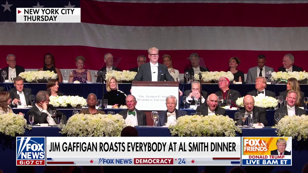 Jim Gaffigan roasts everyone, including Kilmeade, at Al Smith Dinner 