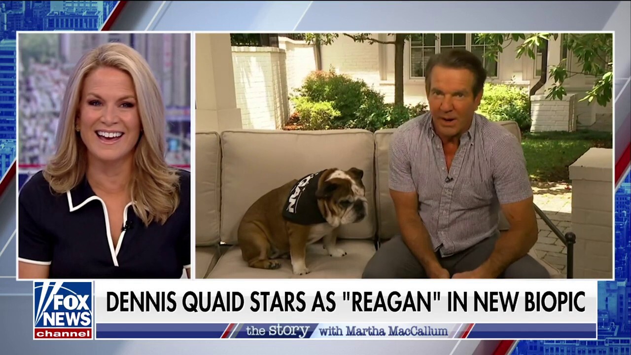  Dennis Quaid and his dog Peaches star in 'Reagan'