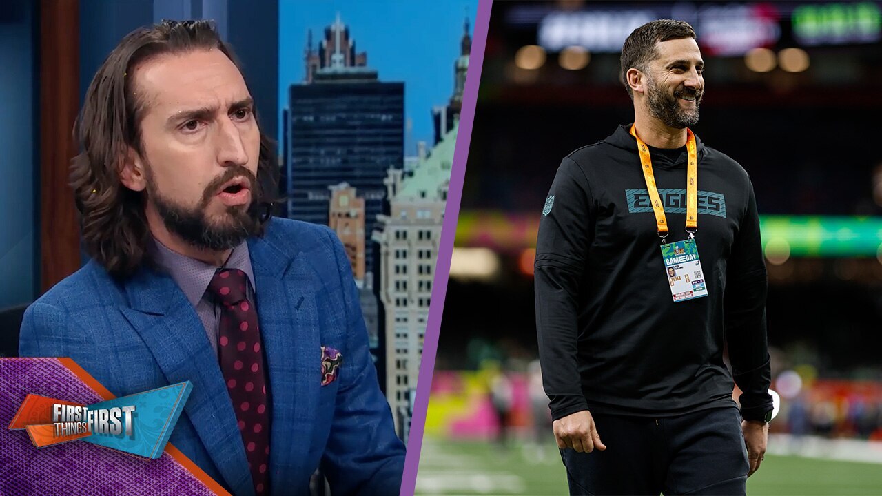 Nick Wright admits he was wrong & gives Nick Sirianni his props after Eagles dominate the Super Bowl | First Things First