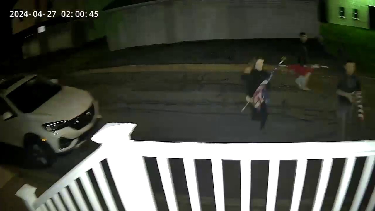 Pennsylvania police searching for thieves caught-on-camera swiping American flags