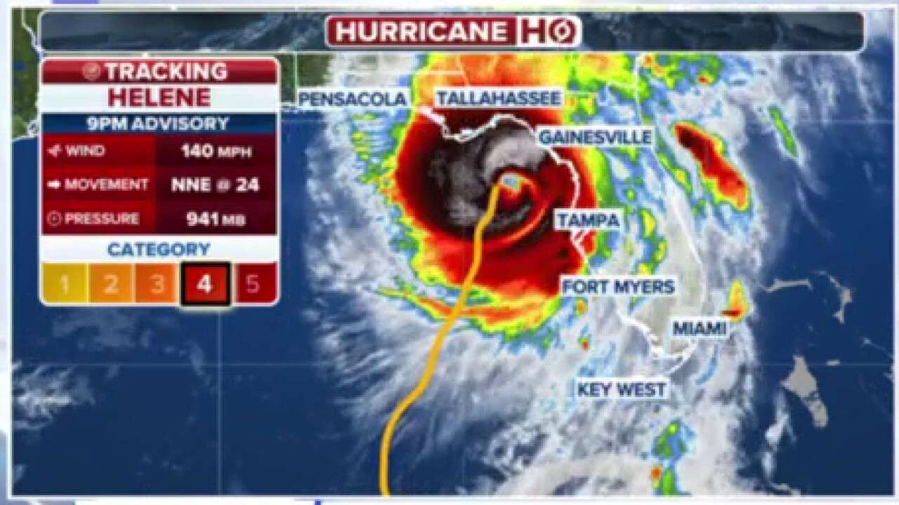 FOX Weather correspondent Robert Ray says Hurricane Helene has 'catastrophic,' 140-mph sustained wind speeds on 'Hannity.'