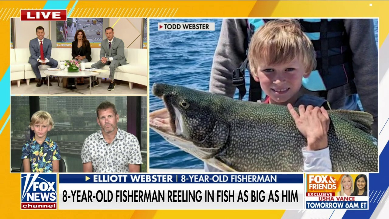 8-year-old fisherman reels in fish as big as him: 'I just never gave up'