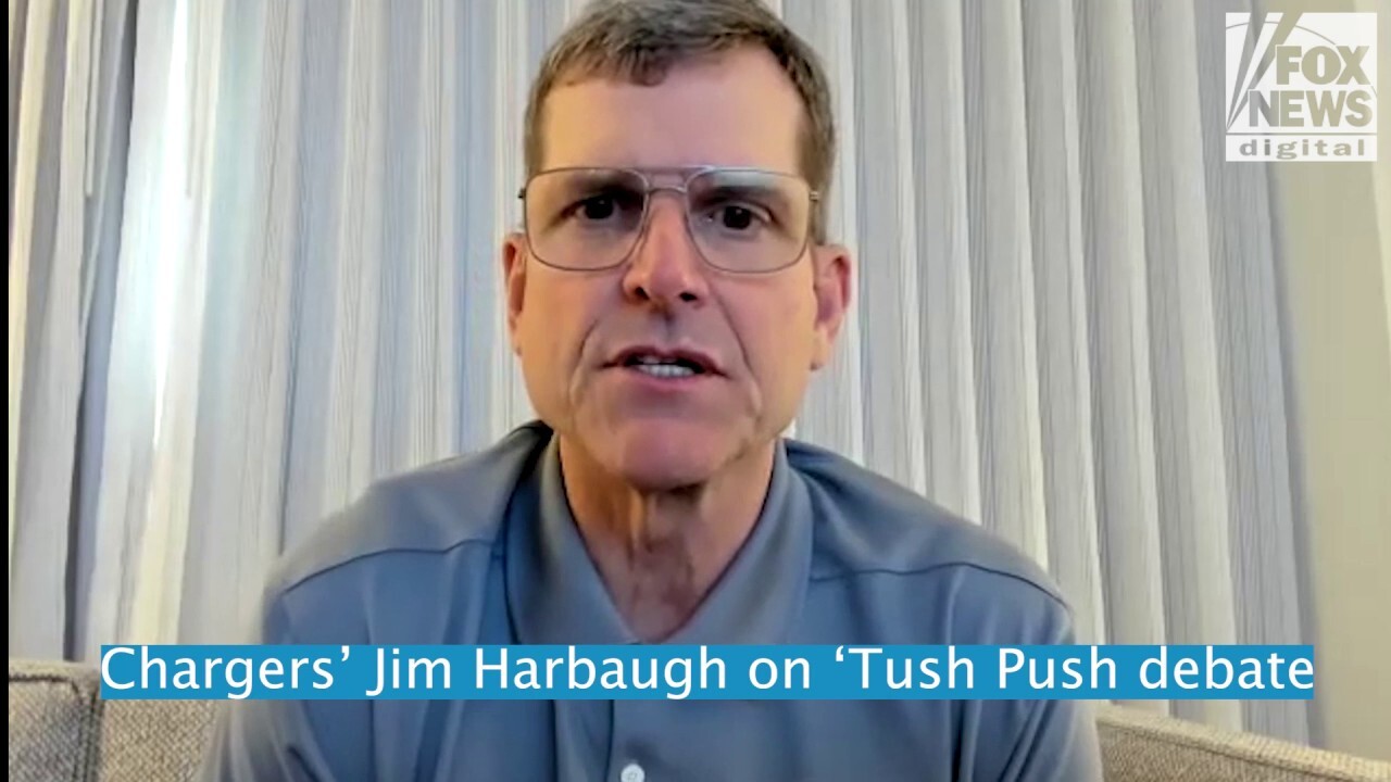 Chargers' Jim Harbaugh gives his thoughts on controversial 'tush push'