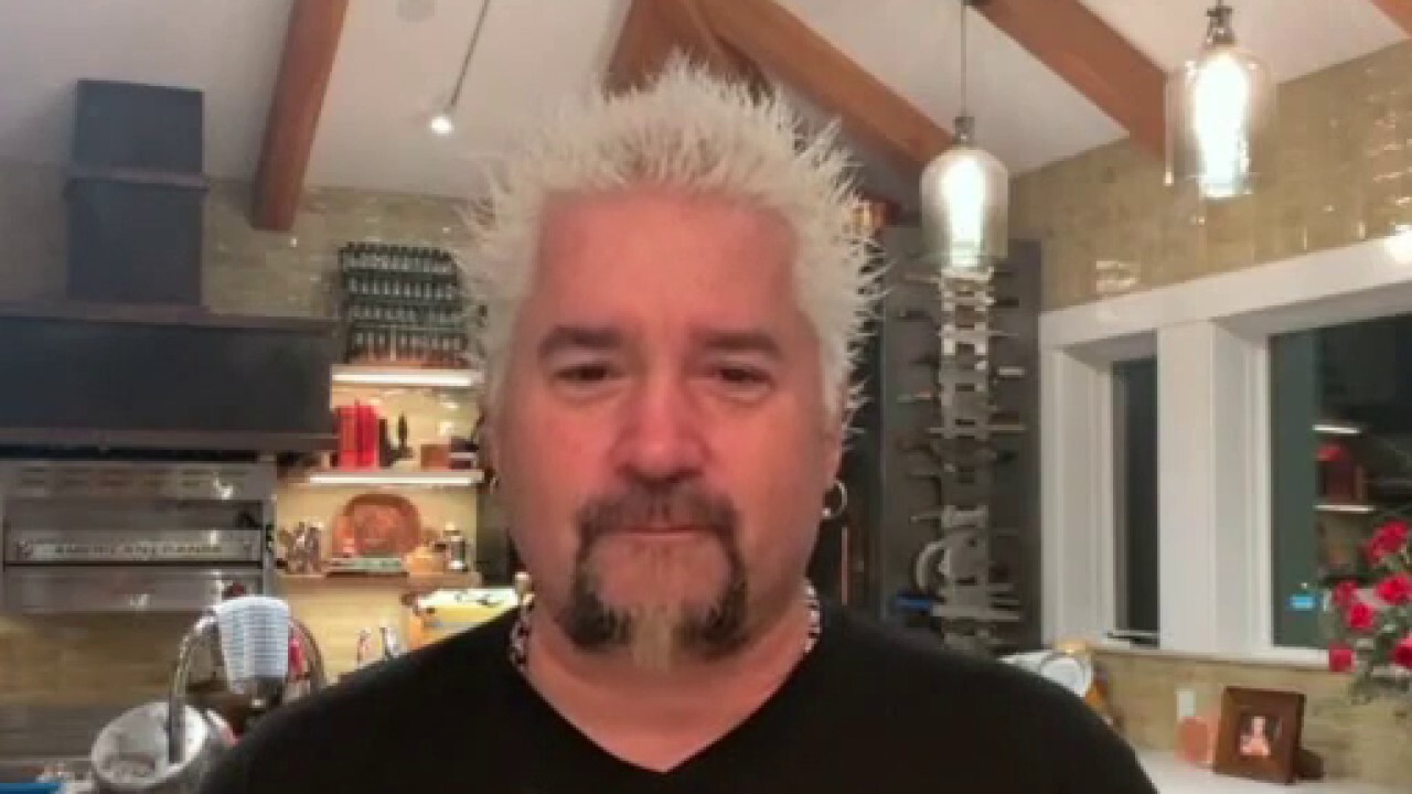 Food Network star Guy Fieri explains why he decided to join Barstool's 'genius idea' to help struggling small businesses amid the coronavirus pandemic.