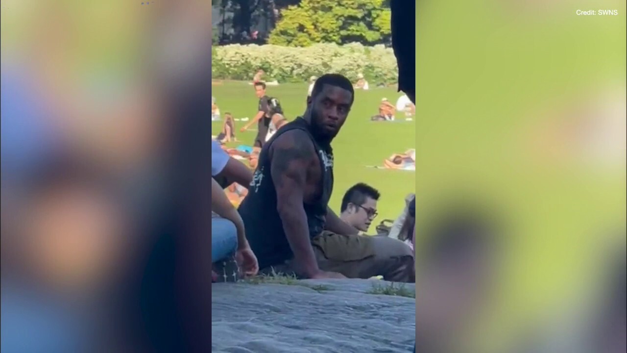 Diddy sunbathing in Central Park the day before his arrest