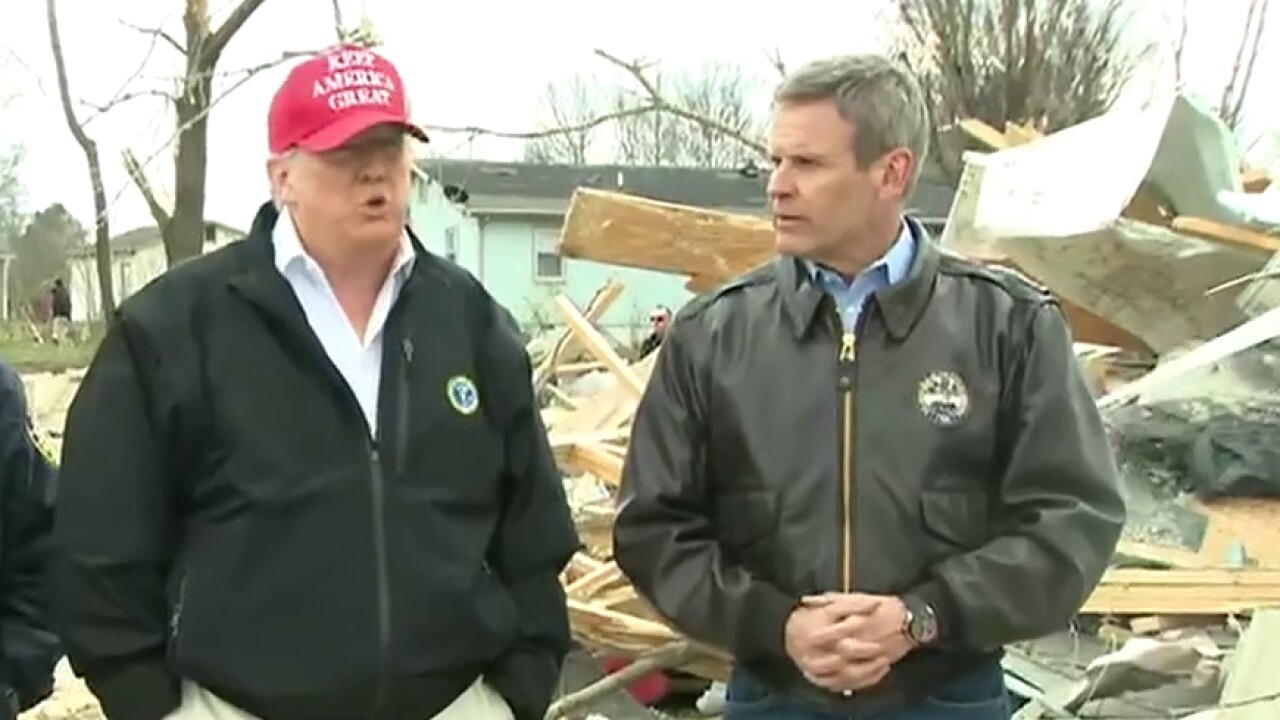 President Trump visits with survivors of devastating tornadoes in Tennessee