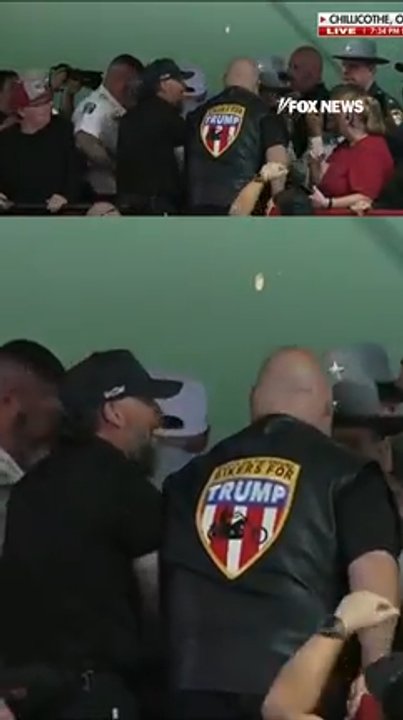 BIKERS FOR TRUMP member BOOTS OUT rally protester