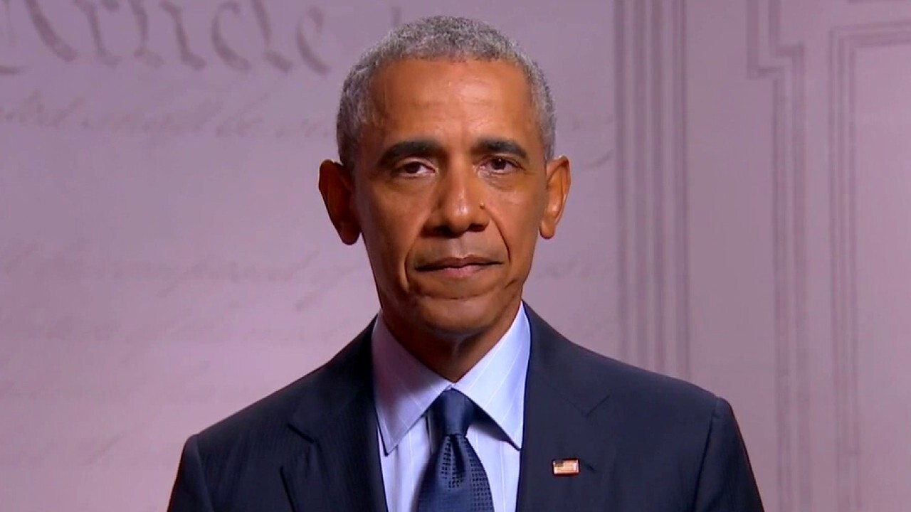 Former President Barack Obama speaks at the third night of the 2020 Democratic National Convention.