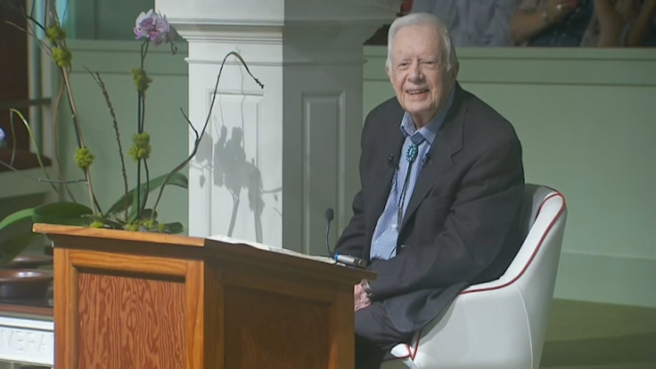 Sunday school, church services, play a big part in former President Jimmy Carter's life